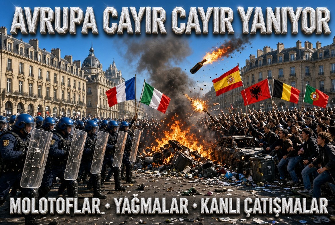 AVRUPA BARUT FICASINDA ALTI ULKEDE SOKAKLAR SAVAS ALANINA DONDU KITADA KAOS BUYUYOR