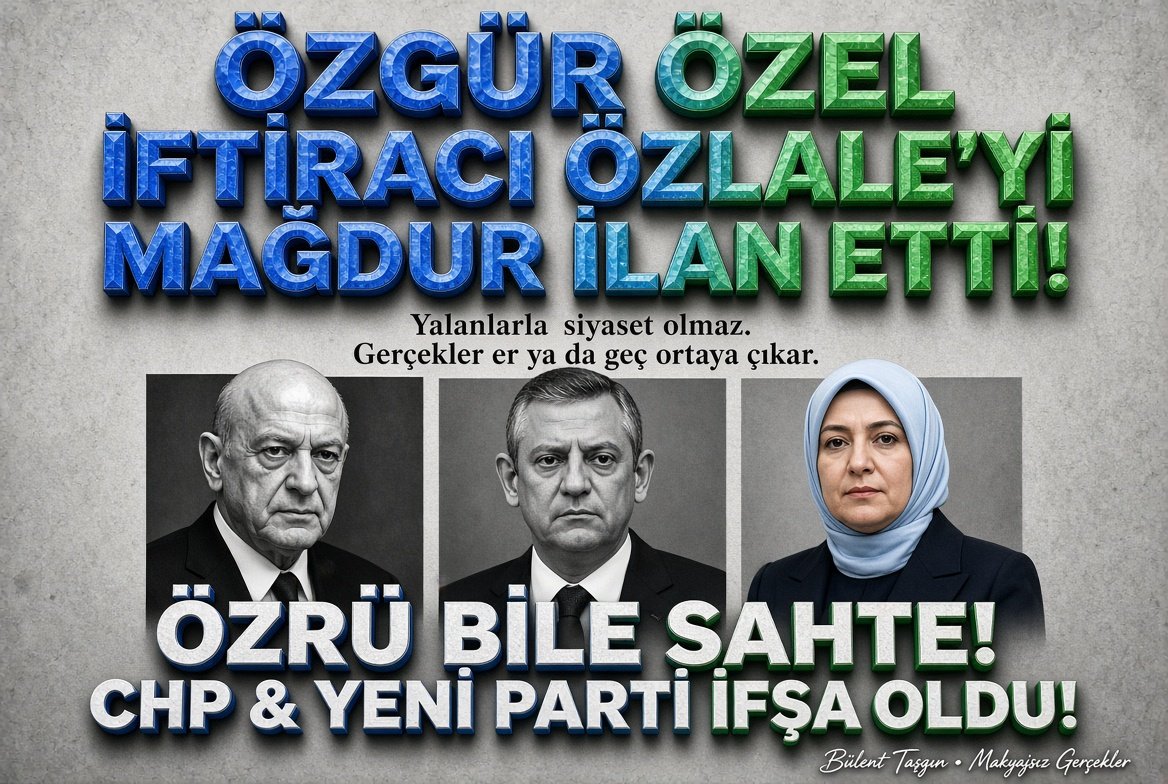 CHP VE YENI PARTI OZRU BILE SAHTE OZGUR OZEL IFTIRACI OZLALE MAGDUR
