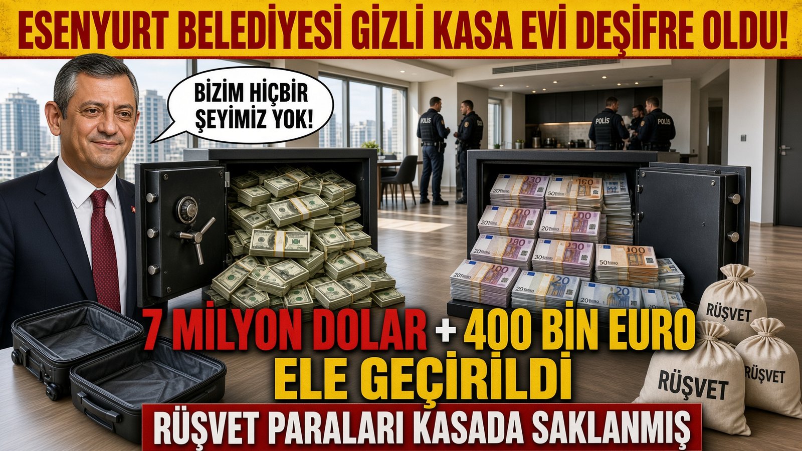 💶 ESENYURT\'TA RÜŞVET ÇARKI: 🕵️‍♂️ GİZLİ KASA EVİ PATLADI, ANNE İLE KUZEN VALİZLE SUÇÜSTÜ YAKALANDI!😱