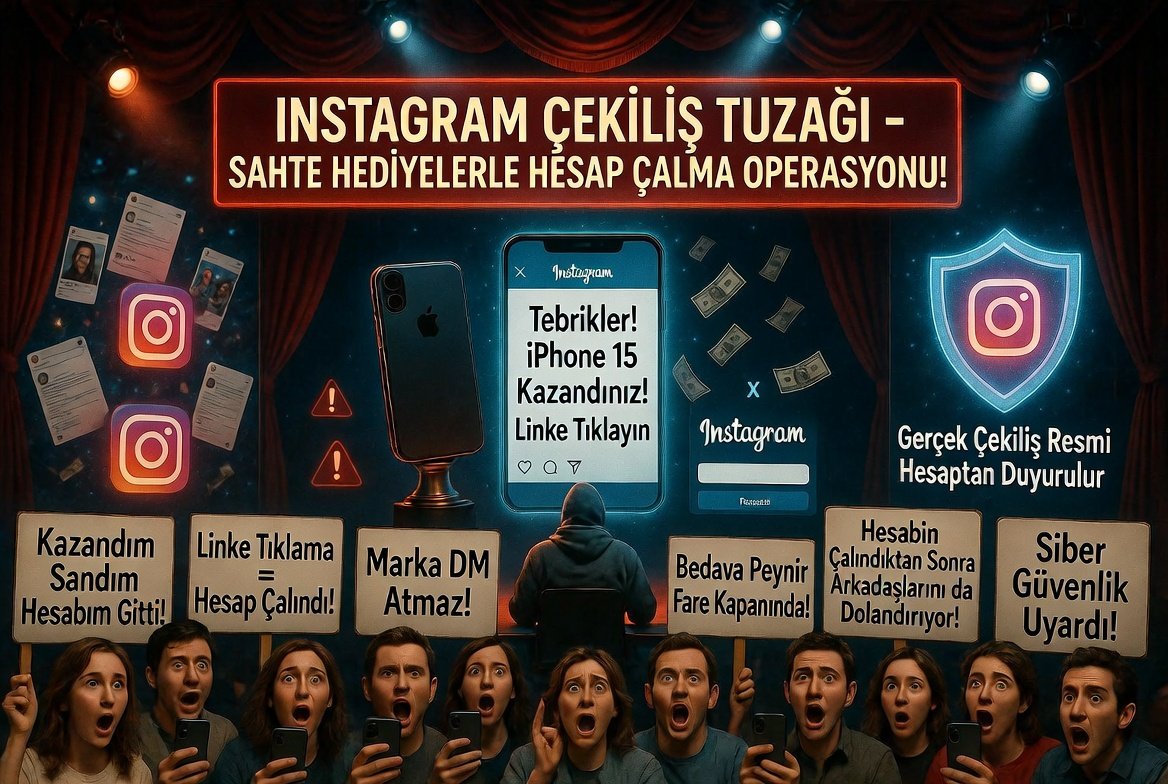 Dikkat Kimsekimseye Bedavaya Bir Sey Vermez Instagram Cekilis Dolandiriciligi Sahte Hediye Hesap Calma Tuzagi